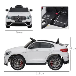 Homcom - Coche infantil eléctrico - Mercedes Benz AMG blanco
