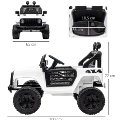 Homcom - Coche todoterreno eléctrico blanco