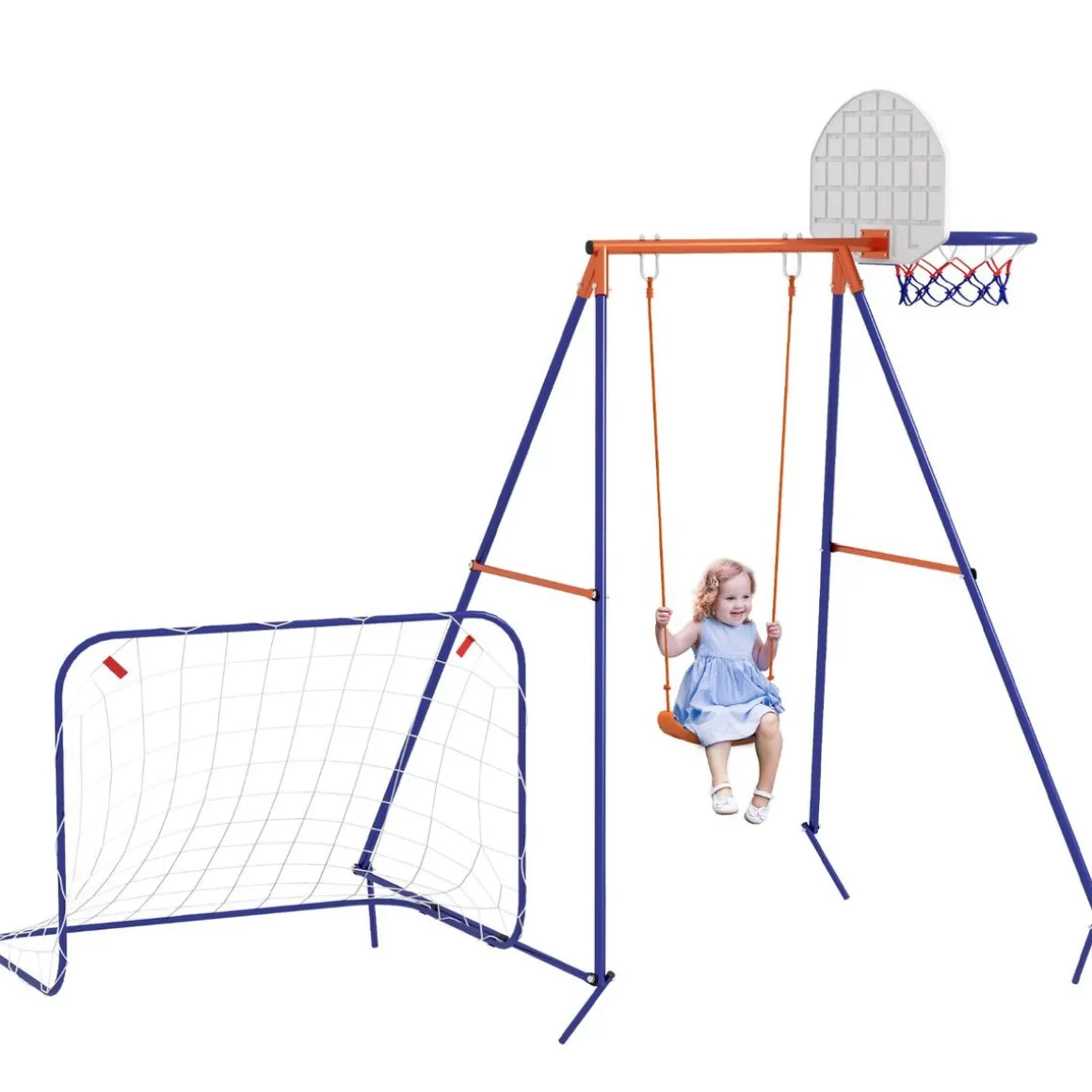 Homcom - Columpio infantil con portería y canasta