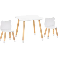 Homcom - Conjunto Mesa + 2 Sillas infantiles Madera