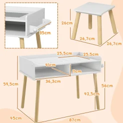 Homcom - Conjunto Mesa + silla con accesorios