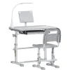 Homcom - Conjunto Pupitre reclinable + Silla Gris