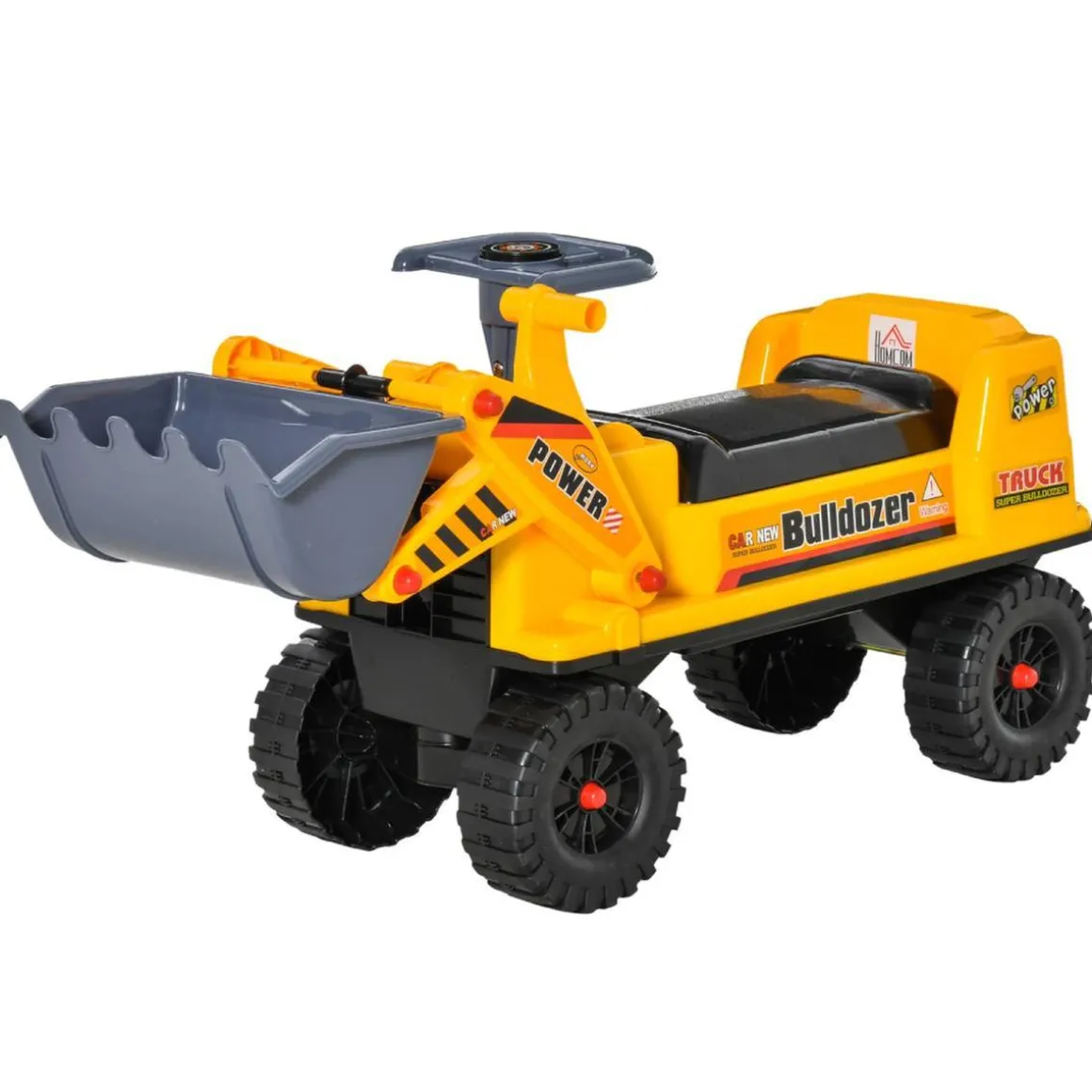 Homcom - Correpasillos Tractor Bulldozer Amarillo