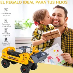 Homcom - Correpasillos Tractor Bulldozer Amarillo