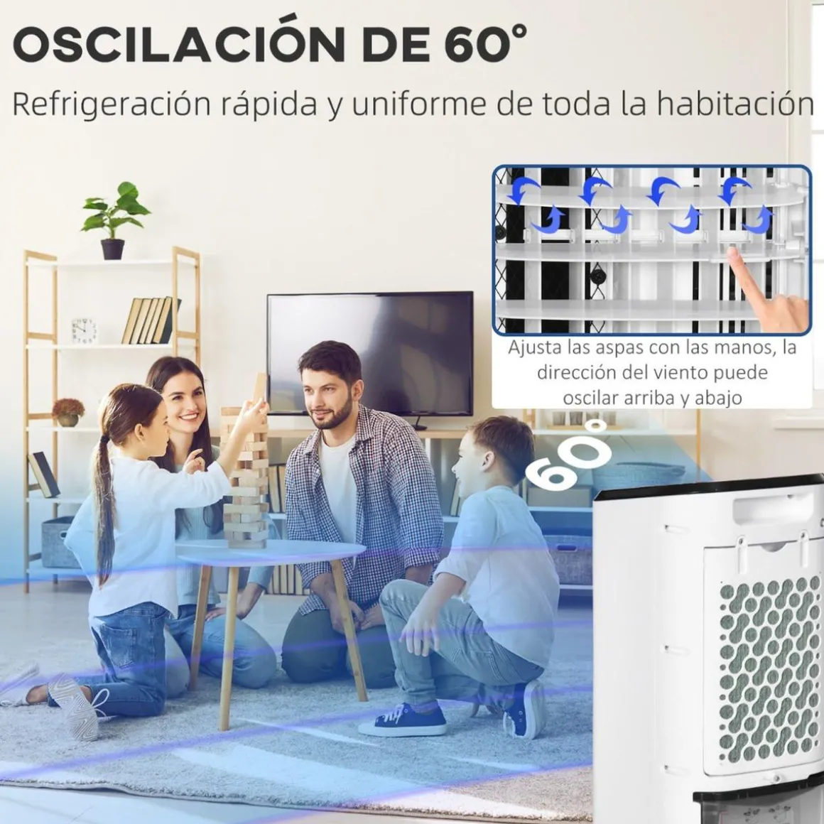 Homcom - Enfriador de Aire Portátil 3,5L