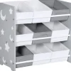 Homcom - Estantería infantil con 9 cajas Gris