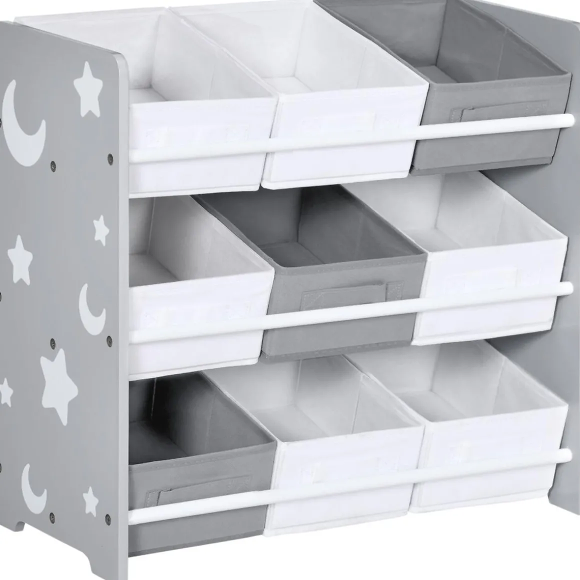 Homcom - Estantería infantil con 9 cajas Gris