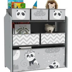 Homcom - Estantería para juguetes 6 cajas tela Gris