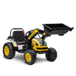 Homcom - Excavadora Tractor Vehículo de batería Amarillo