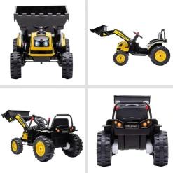 Homcom - Excavadora Tractor Vehículo de batería Amarillo