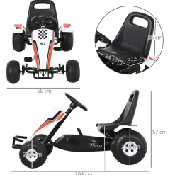Homcom - Go Kart infantil pedales