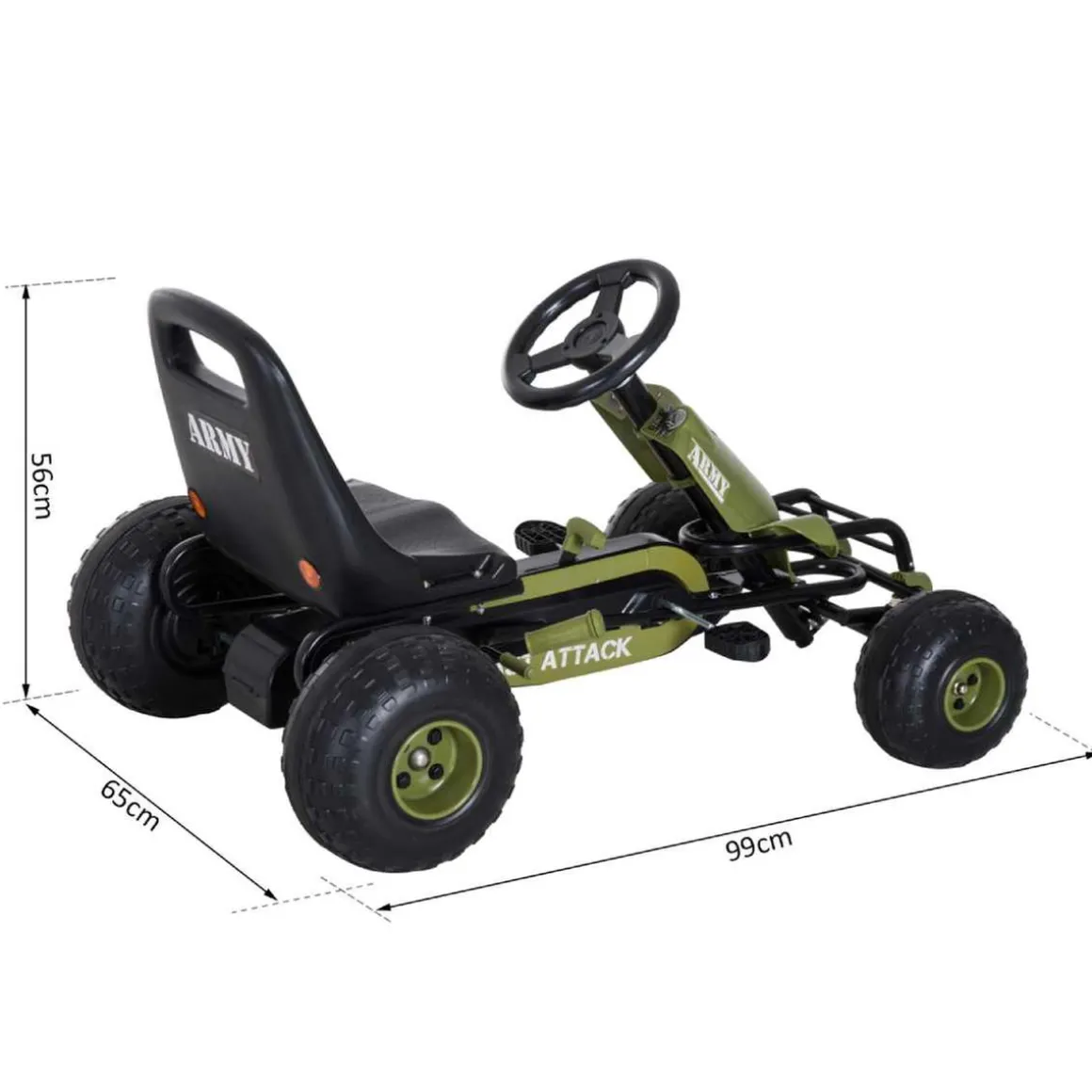 Homcom - Go Kart Racing Deportivo con Embrague