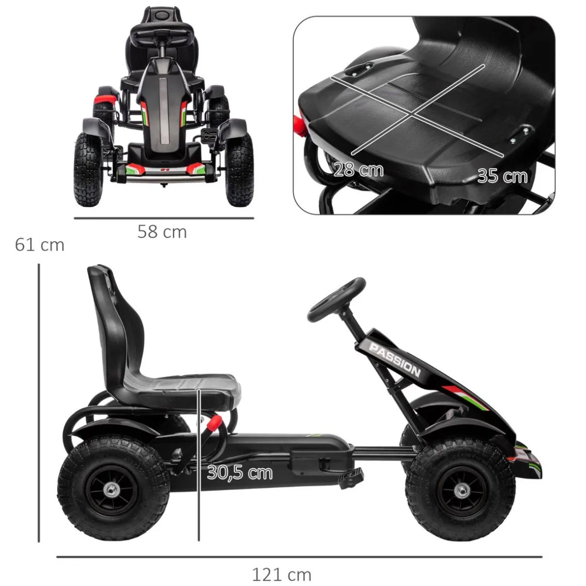 Homcom - GoKart a pedales