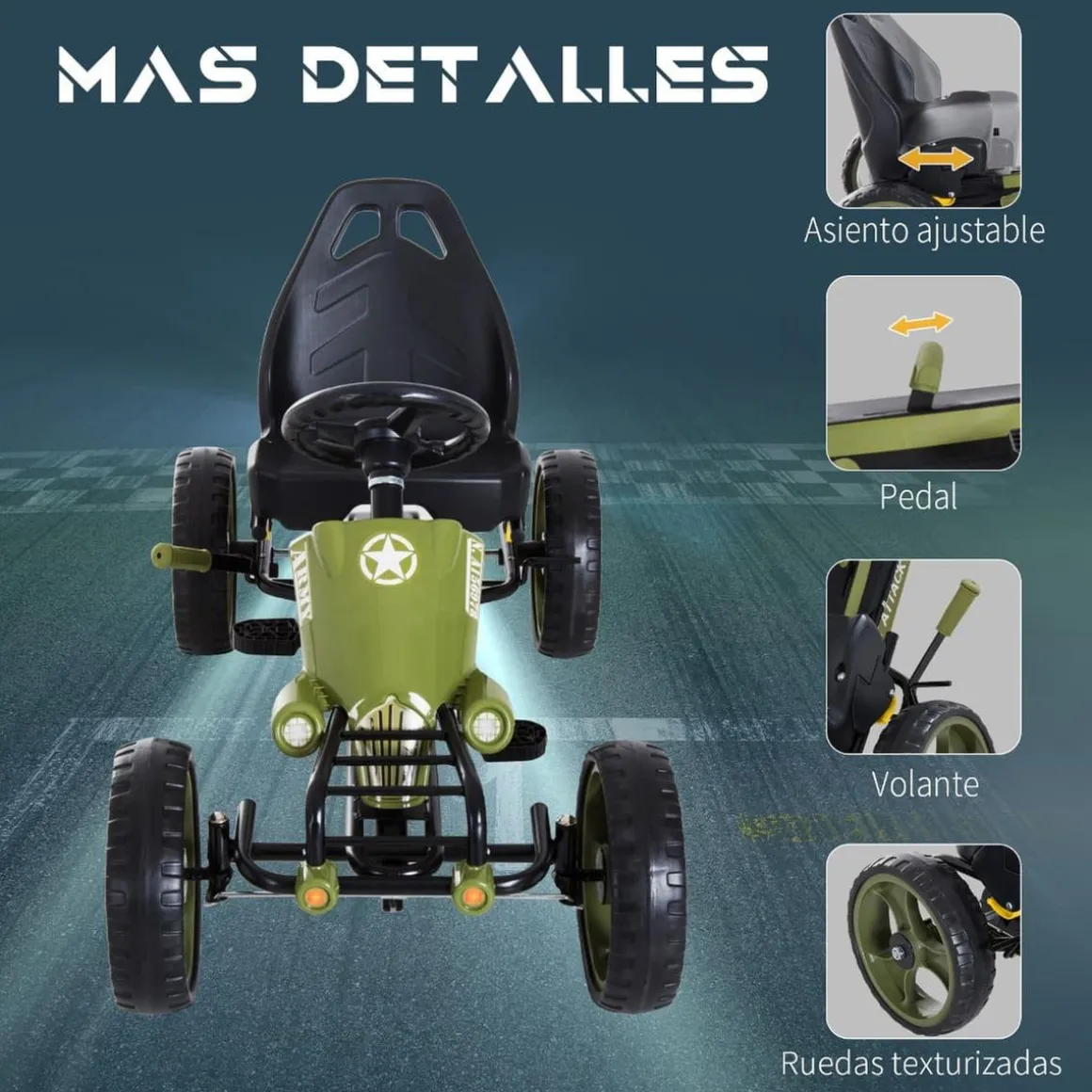 Homcom - Go-Kart a pedales para niños