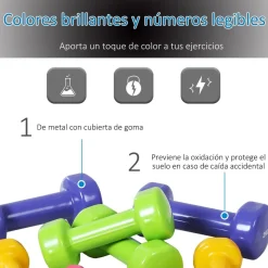 Homcom - Juego de 8 Mancuernas