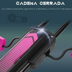 Homcom - Kart de pedales Negro/Rosa