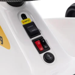 Homcom - Kart eléctrico Blanco con luz y música