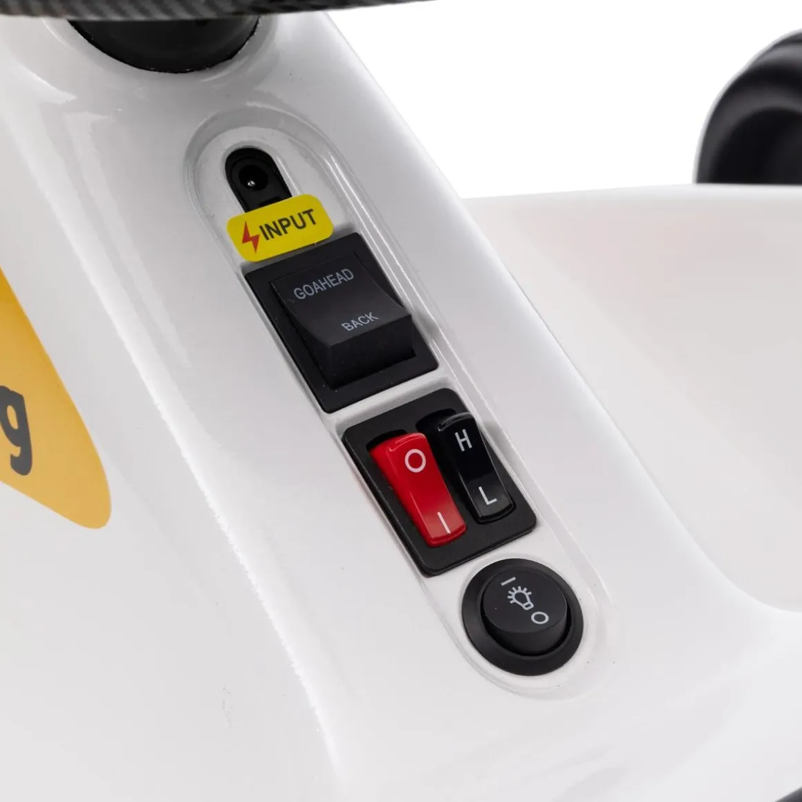 Homcom - Kart eléctrico Blanco con luz y música