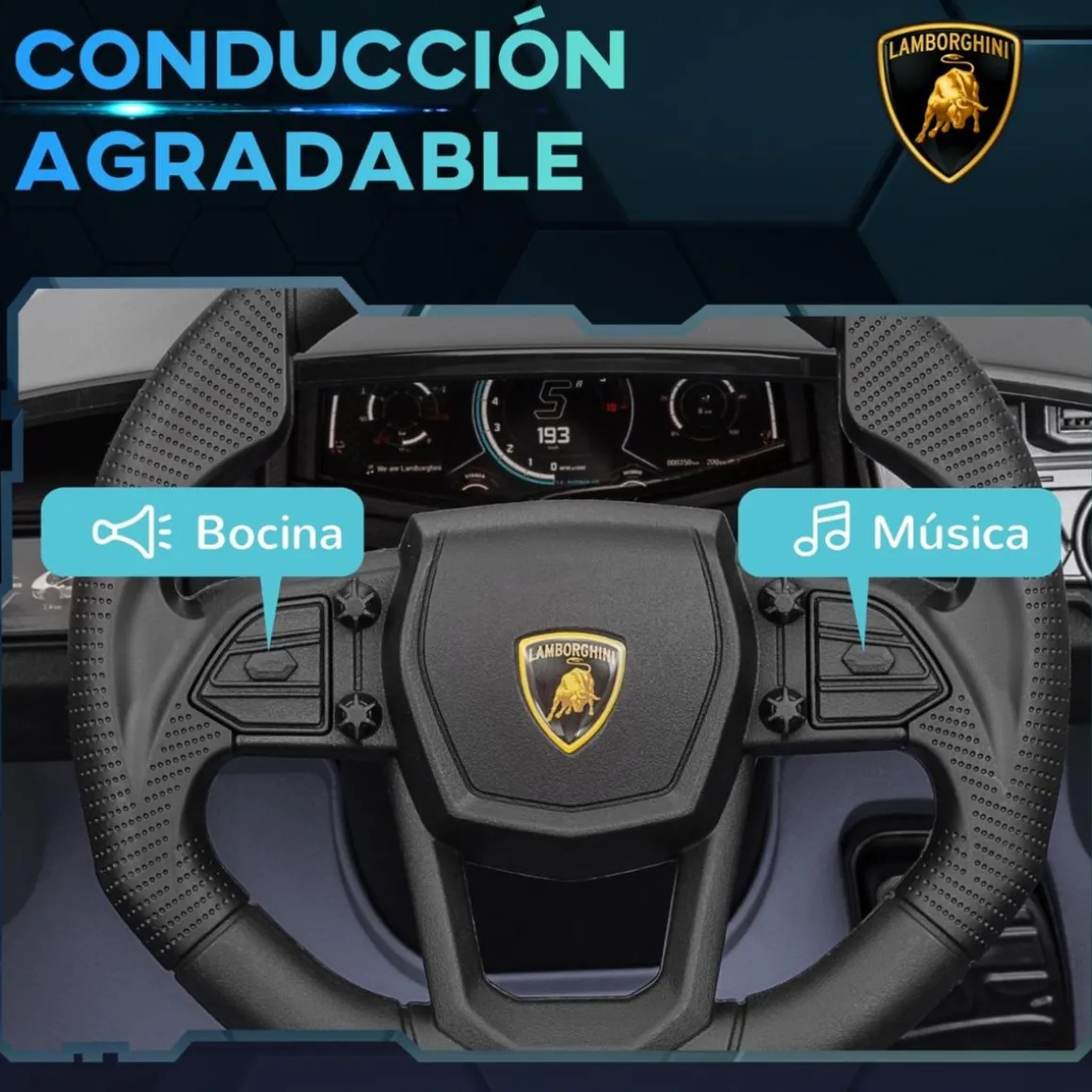 Homcom - Lamborghini Revuelto eléctrico Gris con mando