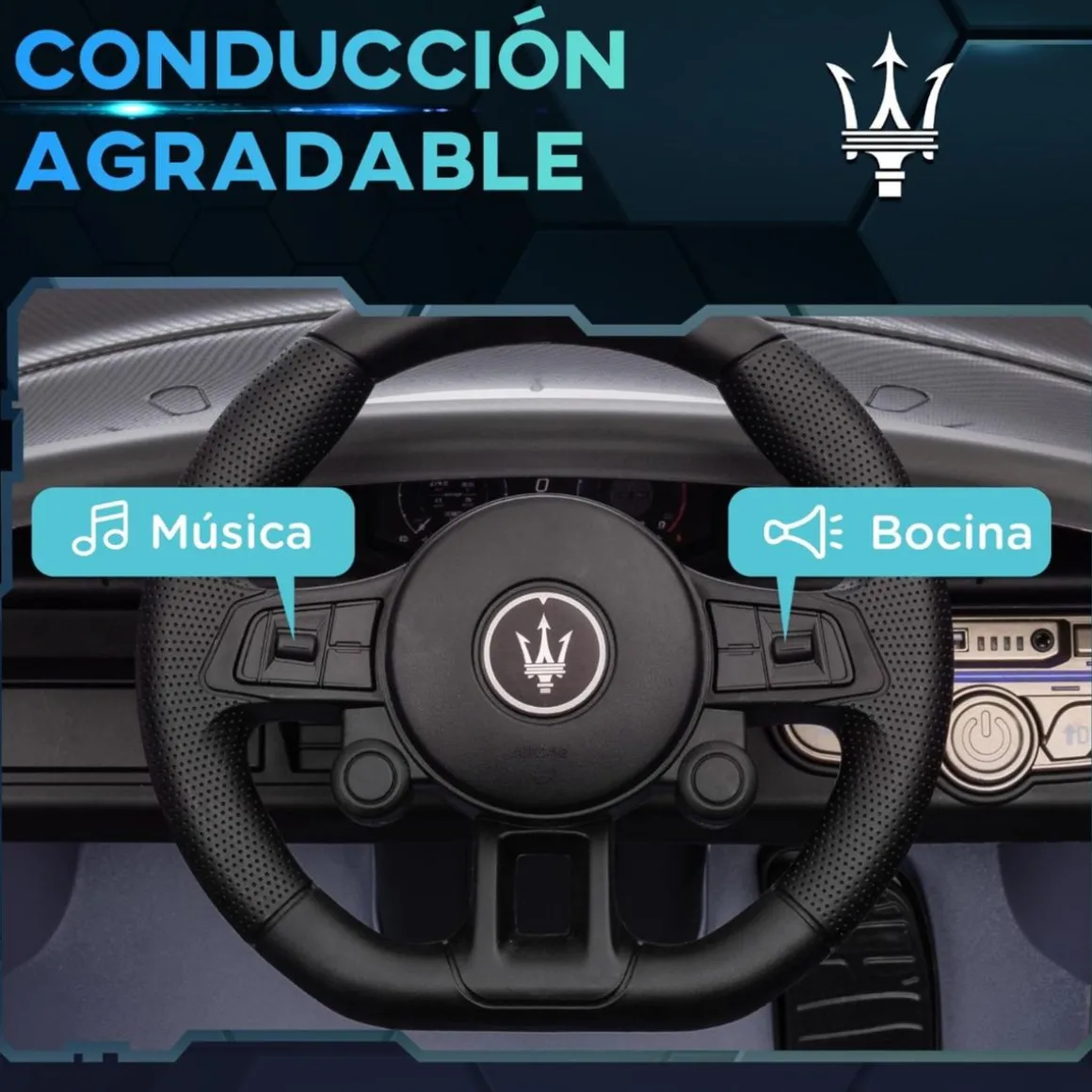 Homcom - Maserati GT2 eléctrico Gris con mando