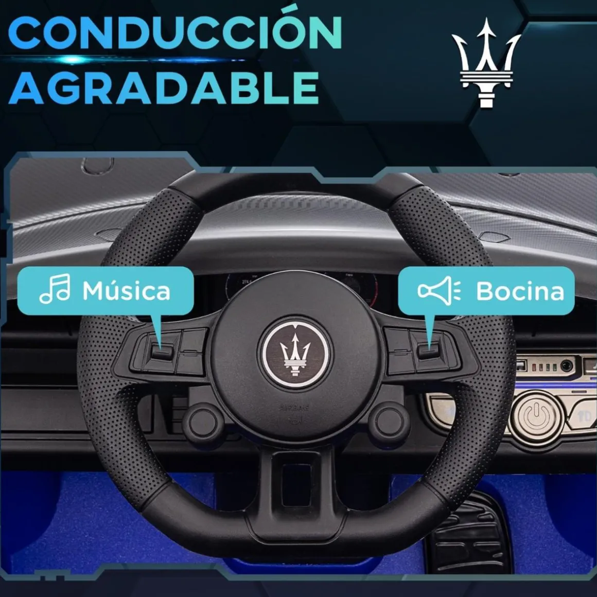 Homcom - Maserati GT2 eléctrico Azul con mando