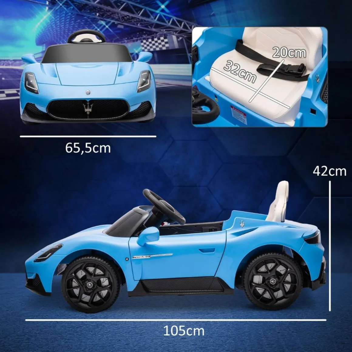 Homcom - Maserati MC20 eléctrico Azul con mando