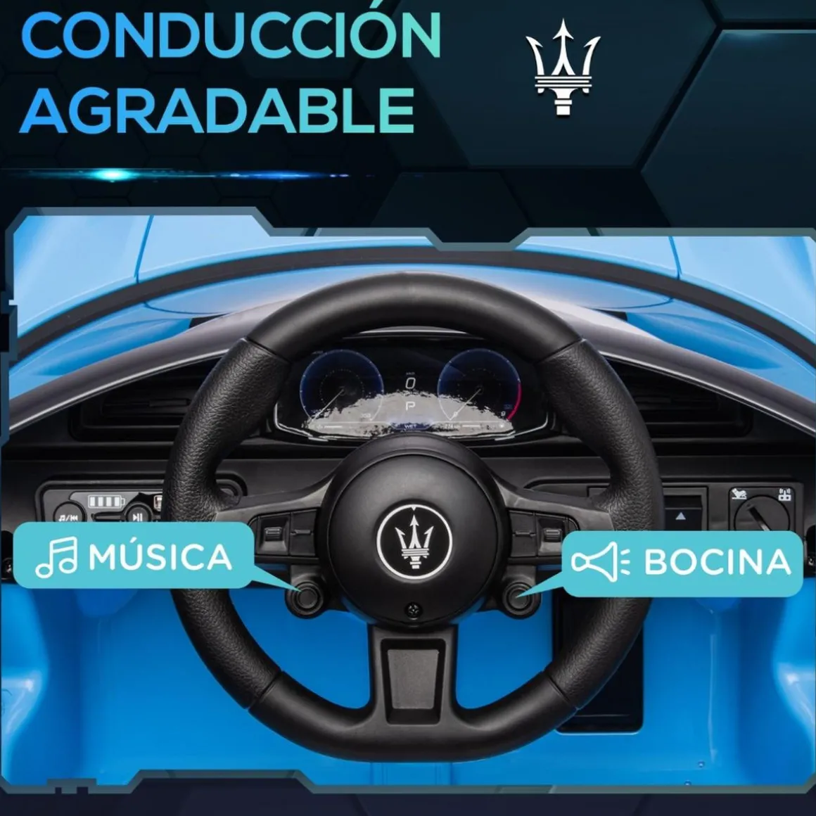 Homcom - Maserati MC20 eléctrico Azul con mando