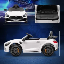 Homcom - Mercedes AMG GTR Batería con mando a distancia Blanco
