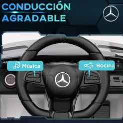 Homcom - Mercedes AMG GTR Batería con mando a distancia Blanco