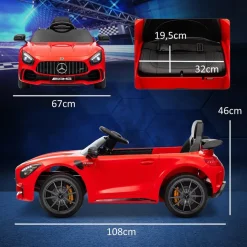 Homcom - Mercedes AMG GTR Batería con mando a distancia Rojo