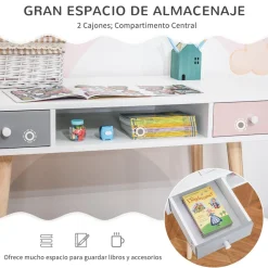 Homcom - Mesa de escritorio infantil