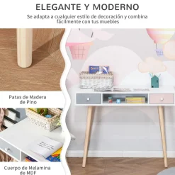 Homcom - Mesa de escritorio infantil