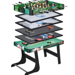 Homcom - Mesa multijuegos 6 en 1 plegable