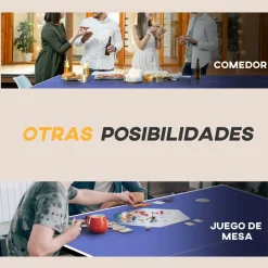 Homcom - Mesa Ping Pong plegable con 4 ruedas