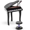 Homcom - Mini Piano Electrónico de Juguete Negro