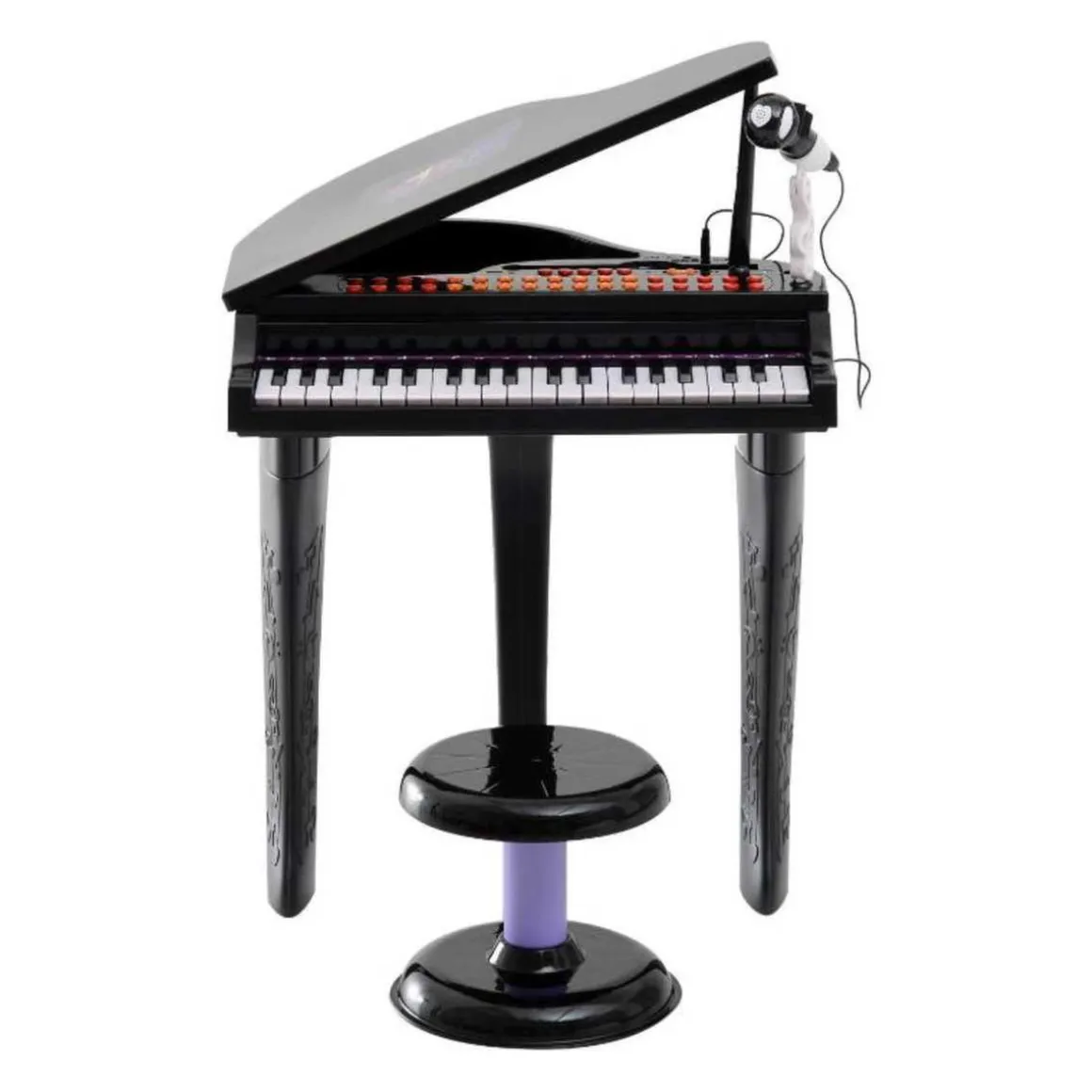 Homcom - Mini Piano Electrónico de Juguete Negro