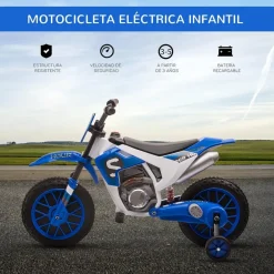 Homcom - Moto eléctrica azul-blanco