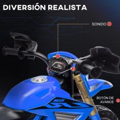 Homcom - Moto eléctrica batería 6 V Azul