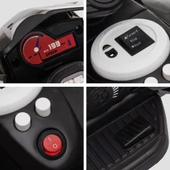 Homcom - Moto eléctrica batería 3 ruedas Trimoto Negro y Blanco