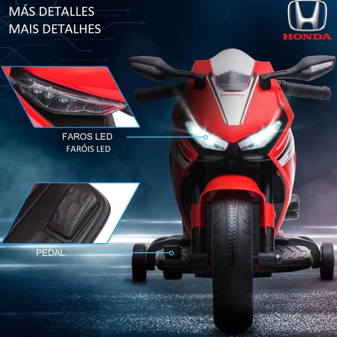 Homcom - Moto eléctrica Honda roja