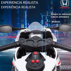 Homcom - Moto eléctrica Honda blanca