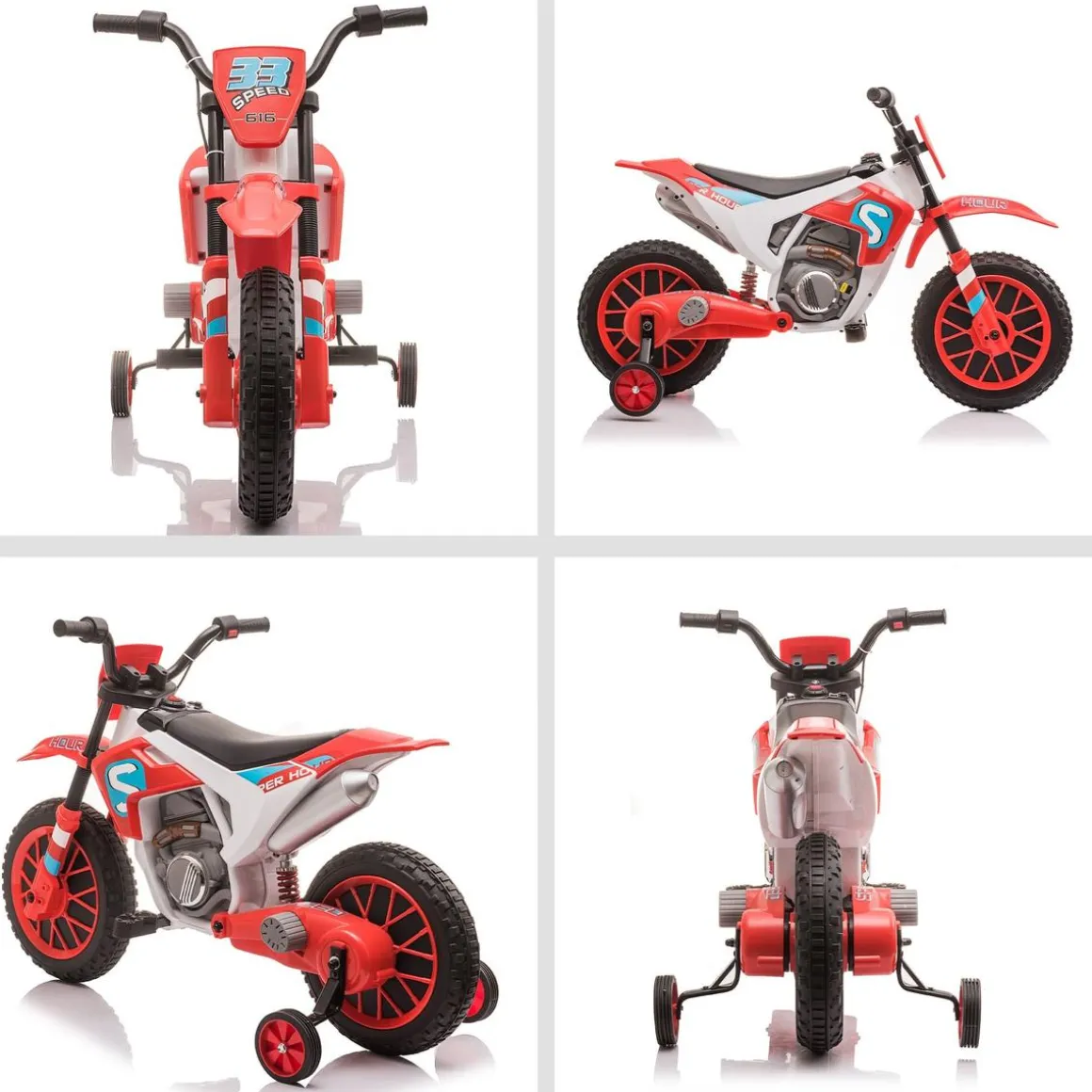 Homcom - Moto eléctrica rojo-blanco