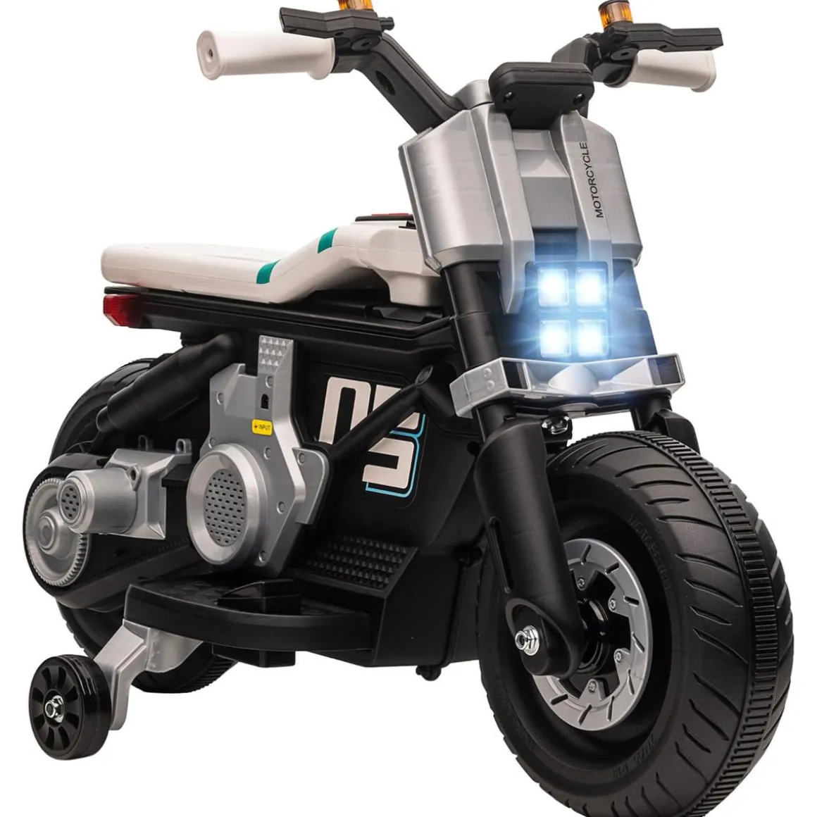 Homcom - Moto eléctriva 6V blanco/negro