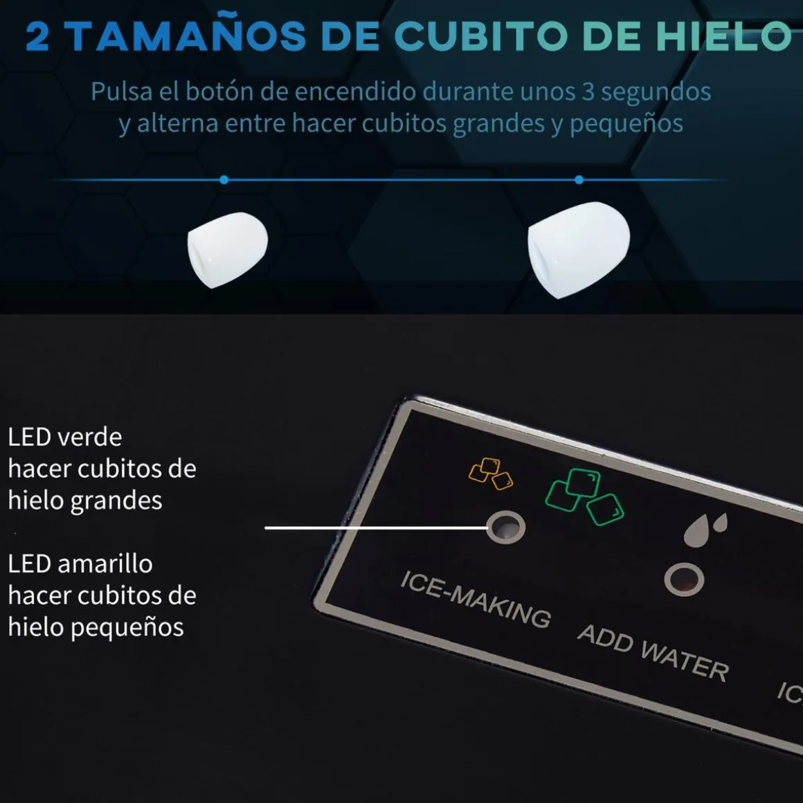 Homcom - Máquina Hielo Plateada 105W