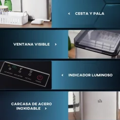 Homcom - Máquina Hielo Plateada 105W