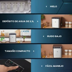 Homcom - Máquina Hielo Plateada 105W