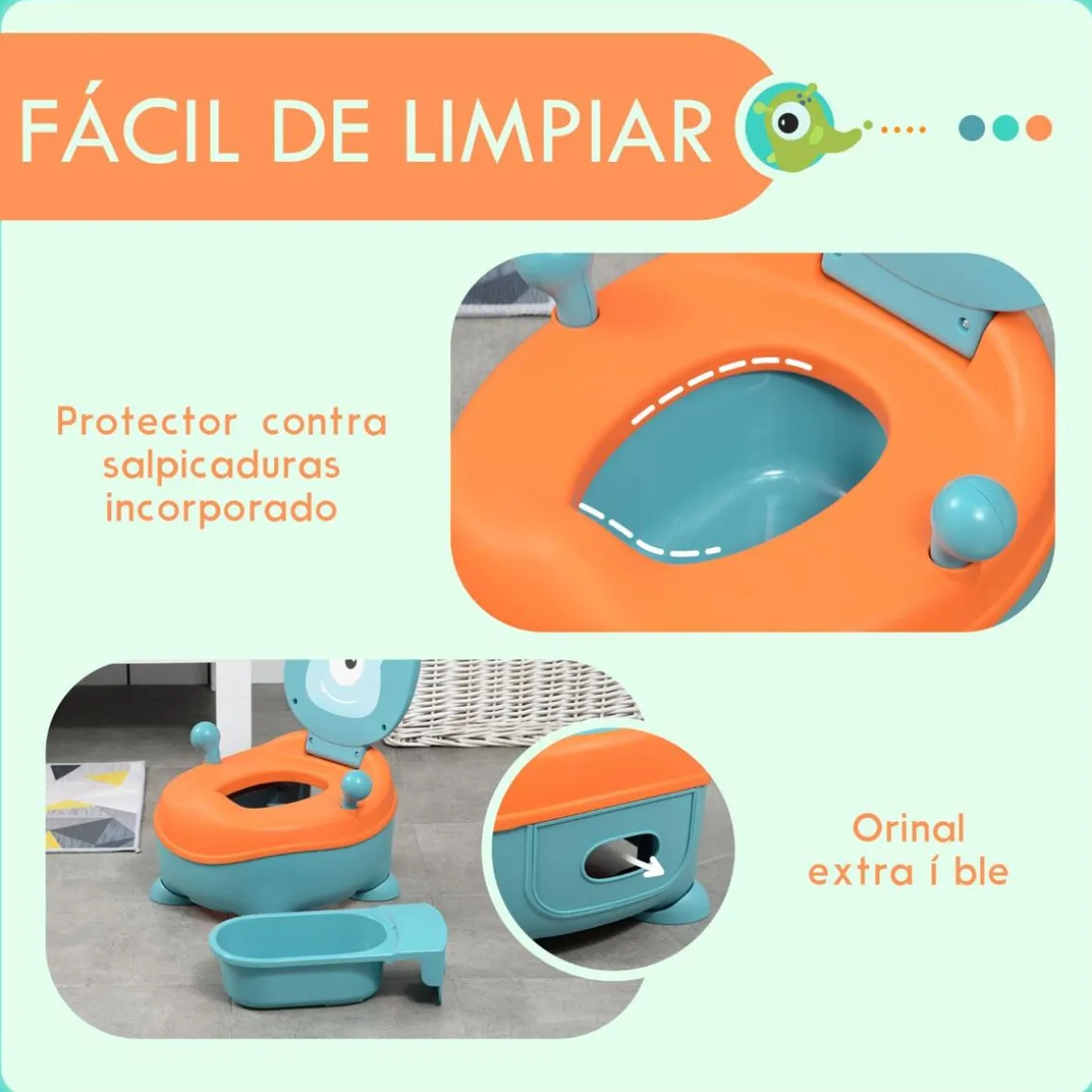 Homcom - Orinal de aprendizaje alien