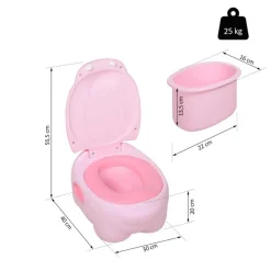 Homcom - Orinal Infantil Hipopótamo Rosa HomCom