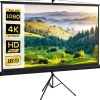 Homcom - Pantalla de proyección 100'' Negro