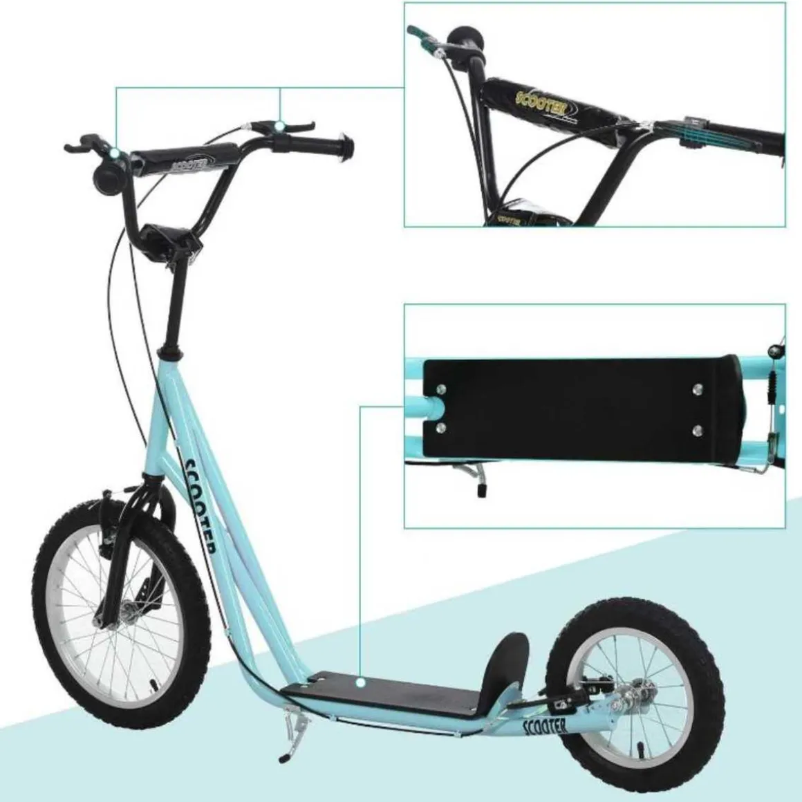 Homcom - Patinete Ajustable Para Niños Azul HomCom